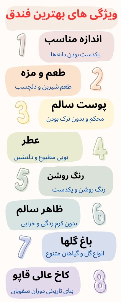 ویژگی های فندق خوب