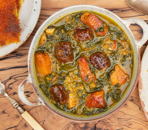 مواد لازم برای تهیه خورشت آلو اسفناج (برای 4 نفر)